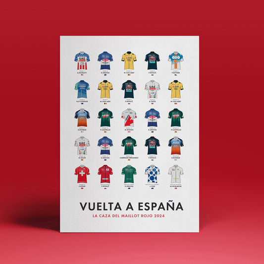La Vuelta a Espana d’Italia Art Print - Cycling Poster ‘Hunt for the Red Jersey’