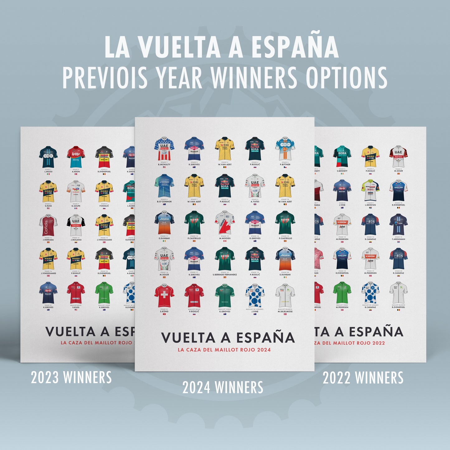 La Vuelta a Espana d’Italia Art Print - Cycling Poster ‘Hunt for the Red Jersey’