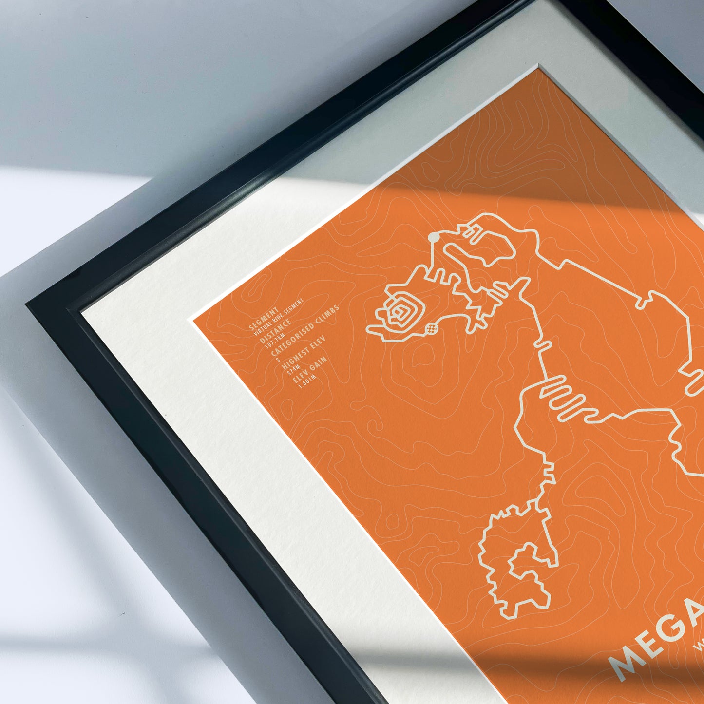 Alpe du Zwift Cycling Art Print - Route Map with Personalise Options